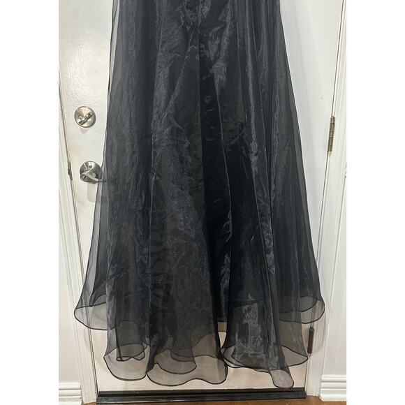 Donna Karan Women's Sleeveless Cascade Black Gown Size 10 NWT Formal Dress - Picture 15 of 16